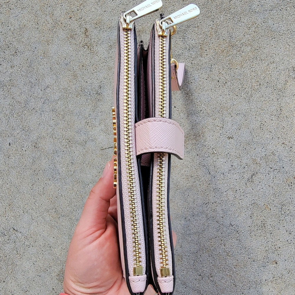 Michael Kors Pink Blush & Gold Wallet Clutch Wristlet - Picture 4 of 7